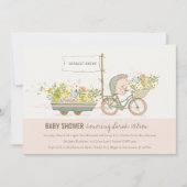 地元で栽培されたヘッジホッグフローラベビーシャワー招待状 サンキューカード (正面)