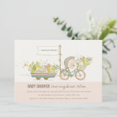 地元で栽培されたヘッジホッグフローラベビーシャワー招待状 サンキューカード (スタンド正面)