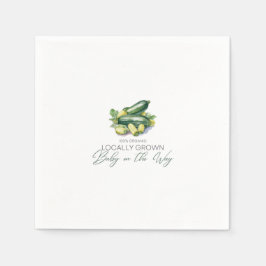 地元で栽培されたベビーの途中 – Zuchini – 緑 スタンダードカクテルナプキン