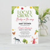 地元で栽培されたベビーオンザウェイ農家ベビーシャワー 招待状 (スタンド正面)