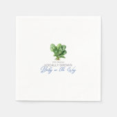 地元で栽培されたベビーオンザウェイ – ホウレンソウ – 青 スタンダードカクテルナプキン (正面)