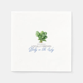 地元で栽培されたベビーオンザウェイ – ホウレンソウ – 青 スタンダードカクテルナプキン
