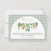 地元で栽培されたベビーサンキューカードセージ緑のベグ サンキューカード (正面)