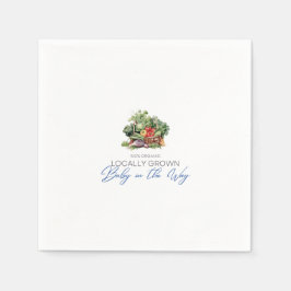 地元で栽培されたベビーザウェイ – 野菜 – 青 スタンダードカクテルナプキン