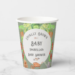 地元で栽培されたベビーセージ緑のベビーシャワー 紙コップ