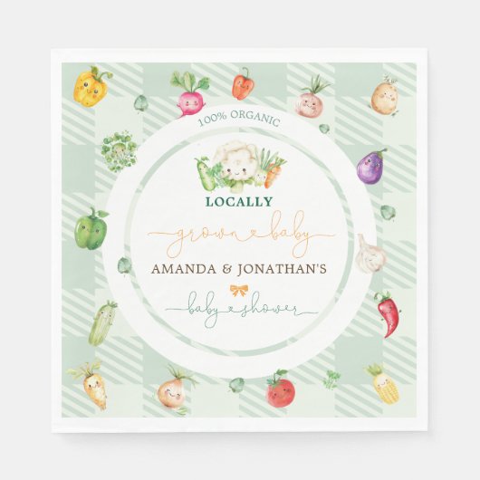 地元で栽培されたベビーベビーシャワー スタンダードランチョンナプキン (正面)