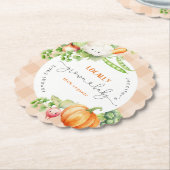 地元で栽培されたベビー秋パンプキンファーム赤ちゃんシャワー ペーパーコースター (アングル)