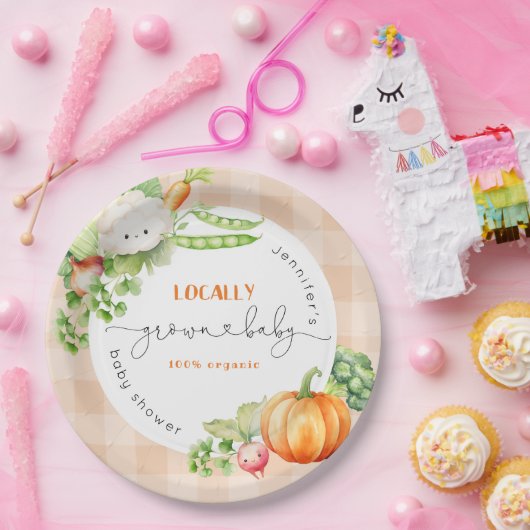 地元で栽培されたベビー秋パンプキンファーム赤ちゃんシャワー ペーパープレート (パーティー)