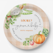 地元で栽培されたベビー秋パンプキンファーム赤ちゃんシャワー ペーパープレート (正面)