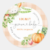 地元で栽培されたベビー秋パンプキンファーム赤ちゃんシャワー ラウンドシール (正面)