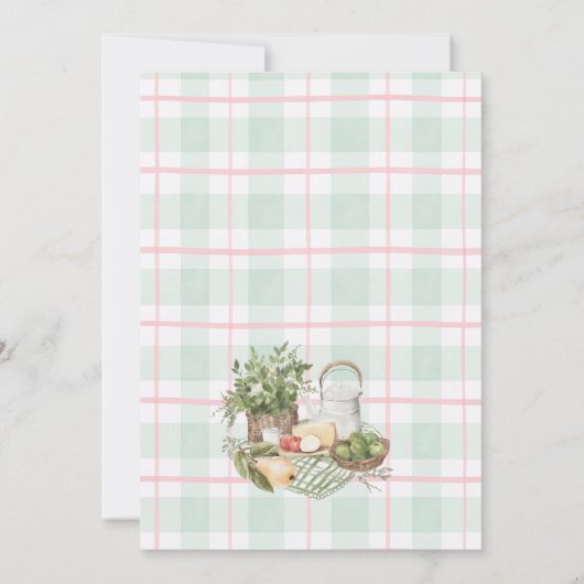 地元で栽培されたベビー農家マーケットガールベビーシャワー 招待状 (裏面)