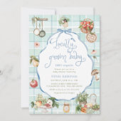 地元で栽培されたベビー農家マーケットボーイベビーシャワー 招待状 (正面)