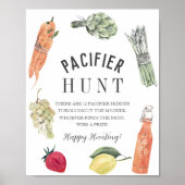 地元で栽培されたベビー農家市場おしゃれな狩り ポスター (正面)