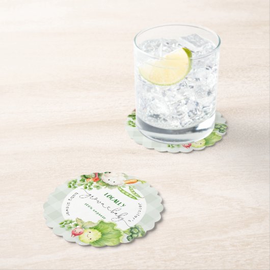 地元で栽培されたベビー農家市場のベビースシャワー ペーパーコースター (インサイチュ)