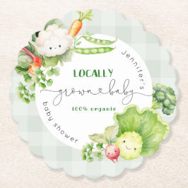 地元で栽培されたベビー農家市場のベビースシャワー ペーパーコースター