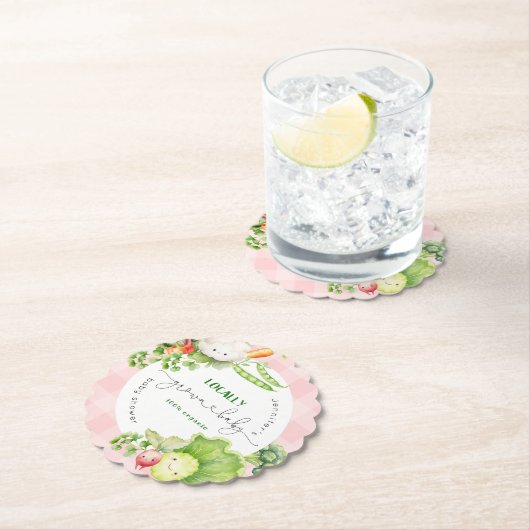 地元で栽培されたベビー農家市場のベビースシャワー ペーパーコースター (インサイチュ)