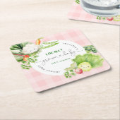 地元で栽培されたベビー農家市場のベビースシャワー ペーパーコースター (アングル)