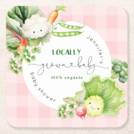 地元で栽培されたベビー農家市場のベビースシャワー ペーパーコースター