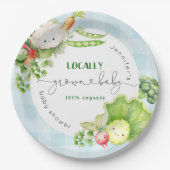 地元で栽培されたベビー農家市場のベビースシャワー ペーパープレート (正面)
