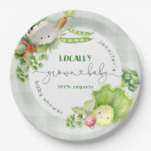 地元で栽培されたベビー農家市場のベビースシャワー ペーパープレート (正面)