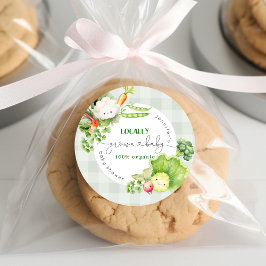 地元で栽培されたベビー農家市場のベビースシャワー ラウンドシール