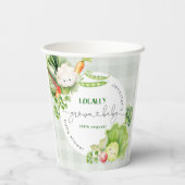 地元で栽培されたベビー農家市場のベビースシャワー 紙コップ (裏面)