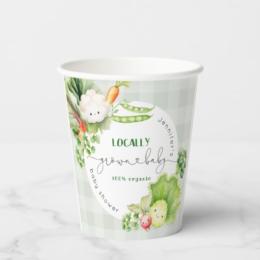 地元で栽培されたベビー農家市場のベビースシャワー 紙コップ (裏面)