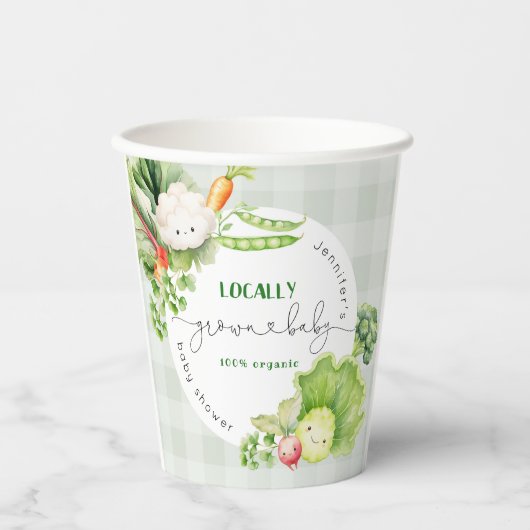 地元で栽培されたベビー農家市場のベビースシャワー 紙コップ (正面)