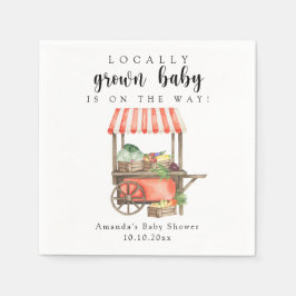 地元で栽培されたベビー農家市場カート赤ちゃんシャワー スタンダードカクテルナプキン
