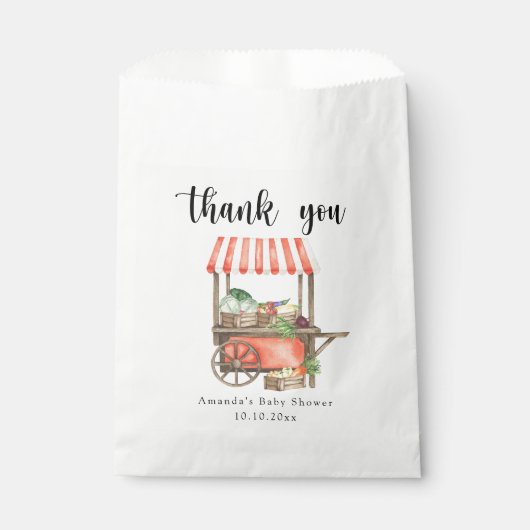 地元で栽培されたベビー農家市場カート赤ちゃんシャワー フェイバーバッグ (正面)