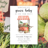 地元で栽培されたベビー農家市場カート赤ちゃんシャワー 招待状