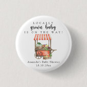 地元で栽培されたベビー農家市場カート赤ちゃんシャワー 缶バッジ (正面)