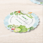 地元で栽培されたベビー農家市場ブルーベビーシャワー ペーパーコースター (アングル)