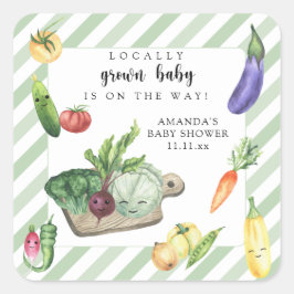 地元で栽培されたベビー農家市場ベビーシャワー スクエアシール