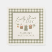 地元で栽培されたベビー農家市場ベビーシャワー スタンダードカクテルナプキン (正面)