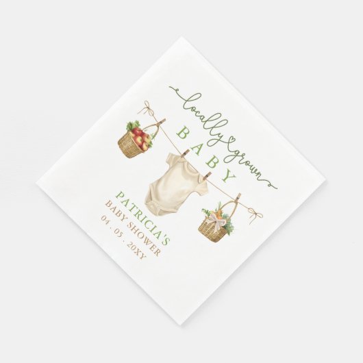 地元で栽培されたベビー農家市場ベビーシャワー スタンダードランチョンナプキン (角)