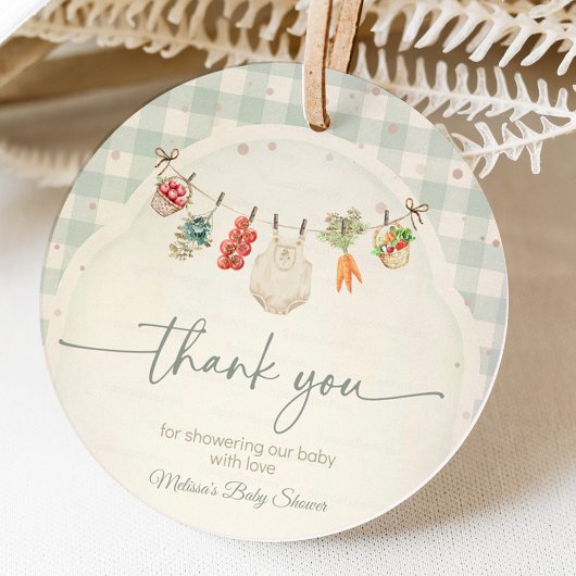 地元で栽培されたベビー農家市場ベビーシャワー フェイバータグ