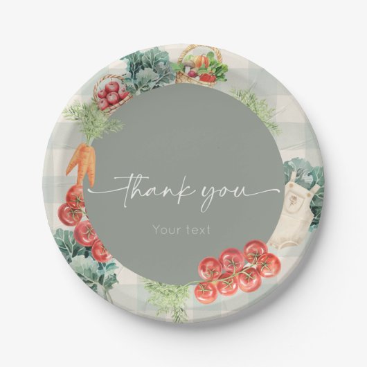 地元で栽培されたベビー農家市場ベビーシャワー ペーパープレート (正面)