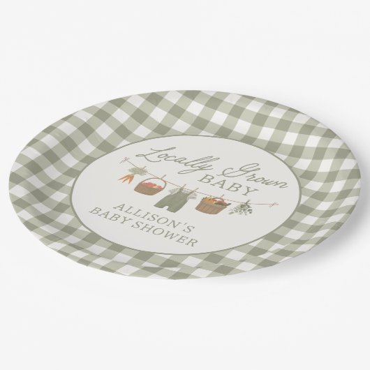 地元で栽培されたベビー農家市場ベビーシャワー ペーパープレート (アングル)