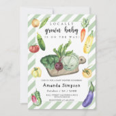 地元で栽培されたベビー農家市場ベビーシャワー 招待状 (正面)