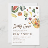 地元で栽培されたベビー農家市場ベビーシャワー 招待状 (正面)