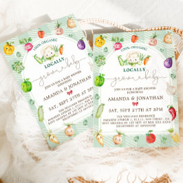 地元で栽培されたベビー農家市場ベビーシャワー 招待状