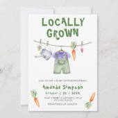 地元で栽培されたベビー農家市場ベビーシャワー 招待状 (正面)