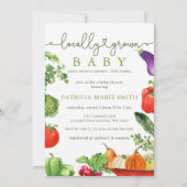 地元で栽培されたベビー農家市場ベビーシャワー 招待状 (正面)