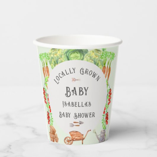 地元で栽培されたベビー農家市場ベビーシャワー 紙コップ (正面)
