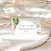 地元で栽培されたベビー野菜おむつラッフルチケット エンクロージャーカード