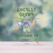 地元で栽培されたベビー – ウェルカムベビーシャワー アクリルサイン (ニュートラル)