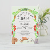 地元で栽培されたベビー、ファーマーズマーケットベビーシャワー 招待状 (スタンド正面)