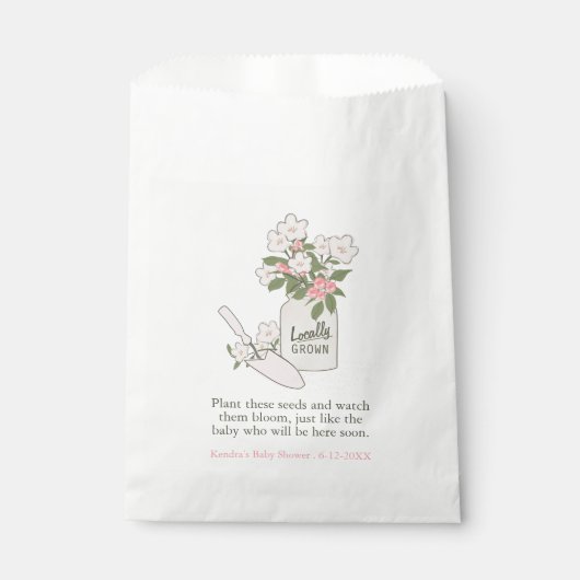 地元で栽培された小さな芽の庭の種子 フェイバーバッグ (正面)