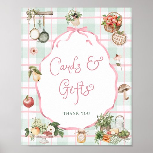 地元で栽培された市場ベビーシャワーカードとギフト ポスター (正面)